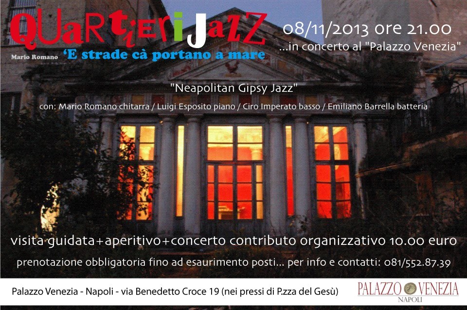 locandina concerto venerdì 8 novembre alle ore 21.00 a Palazzo Venezia